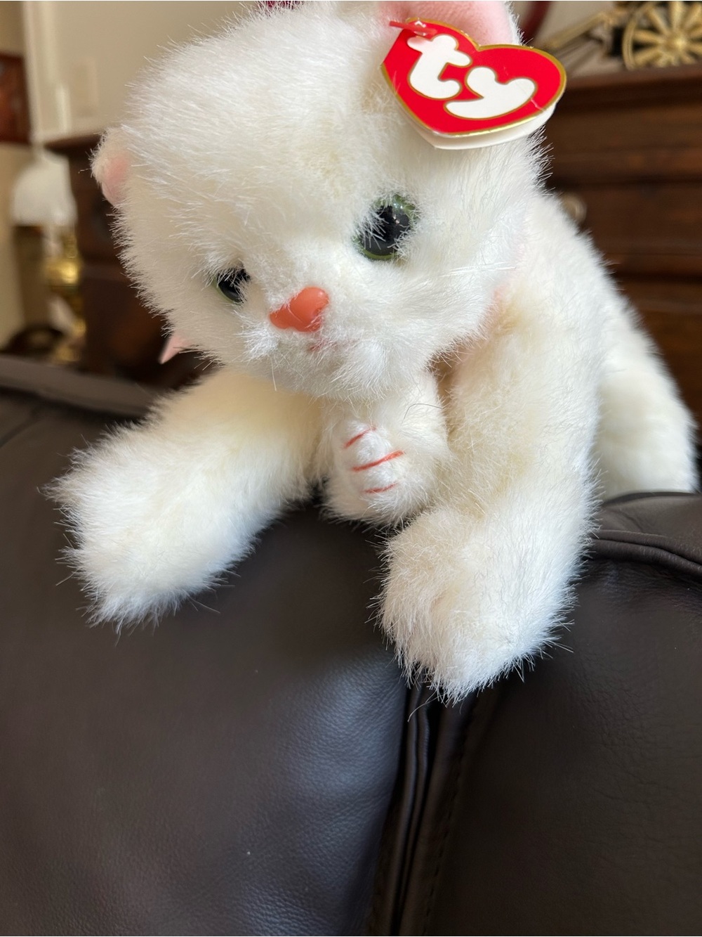 TY CRYSTAL, Plush White Cat -1996